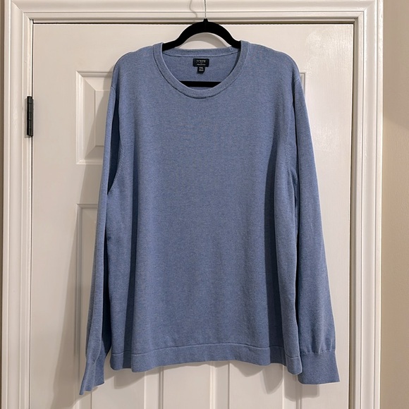 J.Crew Factory Cotton crewneck sweater-tee in heather periwinkle - Picture 4 of 7